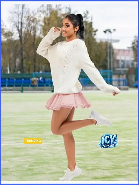 Flowy Tulle Tennis Skort with Pockets and Compression Shorts - Picture 3 of 7